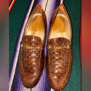 Bally Brown Woven Leather Horsebit Loafers Men’s 10